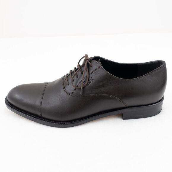 GUCCI Leather Lace-Up Shoes Men's 7.5 Brown